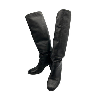 TORY BURCH トリーバーチ レザー ロングブーツ 6 1/2 (約23.5cm) ブランド レディース シューズ 靴 秋 冬 かわいい 中古 W４