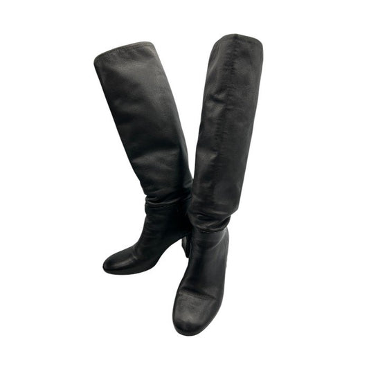 TORY BURCH トリーバーチ レザー ロングブーツ 6 1/2 (約23.5cm) ブランド レディース シューズ 靴 秋 冬 かわいい 中古 W４