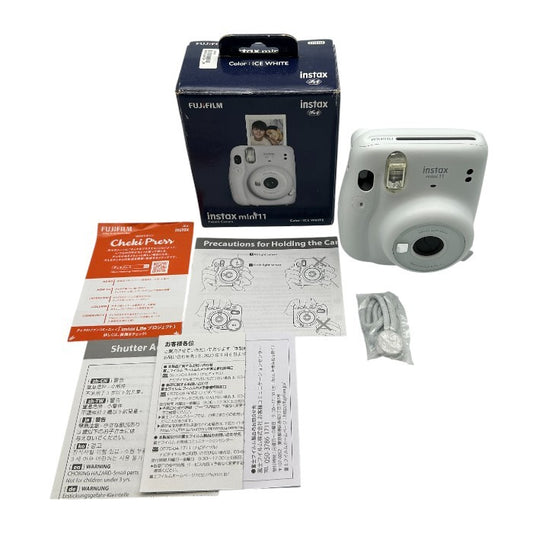 FUJIFILM 富士フィルム instax mini11 インスタックス ミニ ICE WHITE チェキ カメラ セルフィーモード 中古 W1
