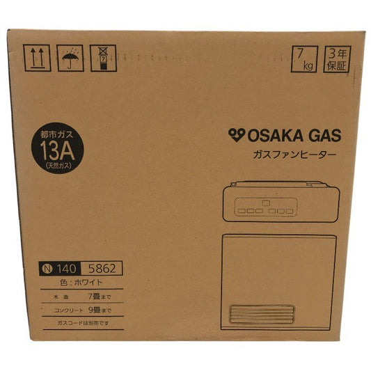 大阪ガス ガスファンヒーター ホワイト 都市ガス用 木造～7畳/コンクリート～9畳 140-5862-13A 中古 Y1