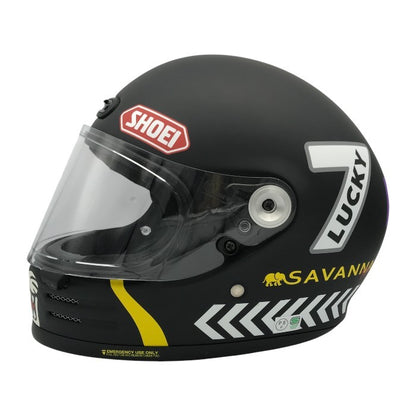 SHOEI Glamster CHEETAH CUSTOM CYCLES ヘルメット フルフェイス PSC バイク 限定モデル チーターカスタムサイクルズ ブラック Lサイズ 中古 T1