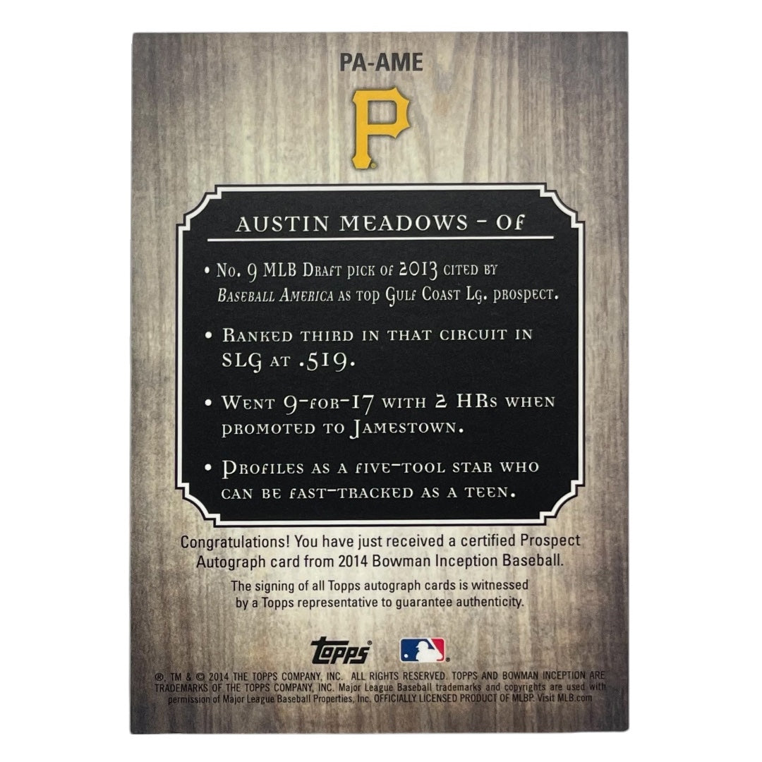 TOPPS MLBカード BOWMAN INCEPTION AUSTIN MEADOWS PIRATES #PA-AME 中古 IT2