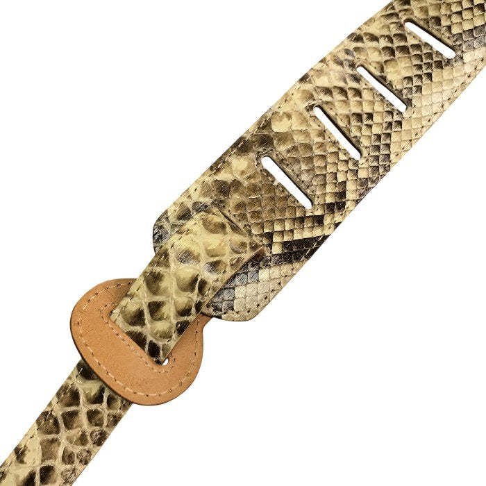 jajaboon ダイヤモンドパイソン ギターストラップ レザー ヘビ革 蛇皮 ベージュ 中古 T1