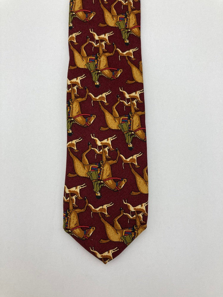Salvatore Ferragamo サルヴァトーレ フェラガモ 馬柄 乗馬 ネクタイ 中古 D4