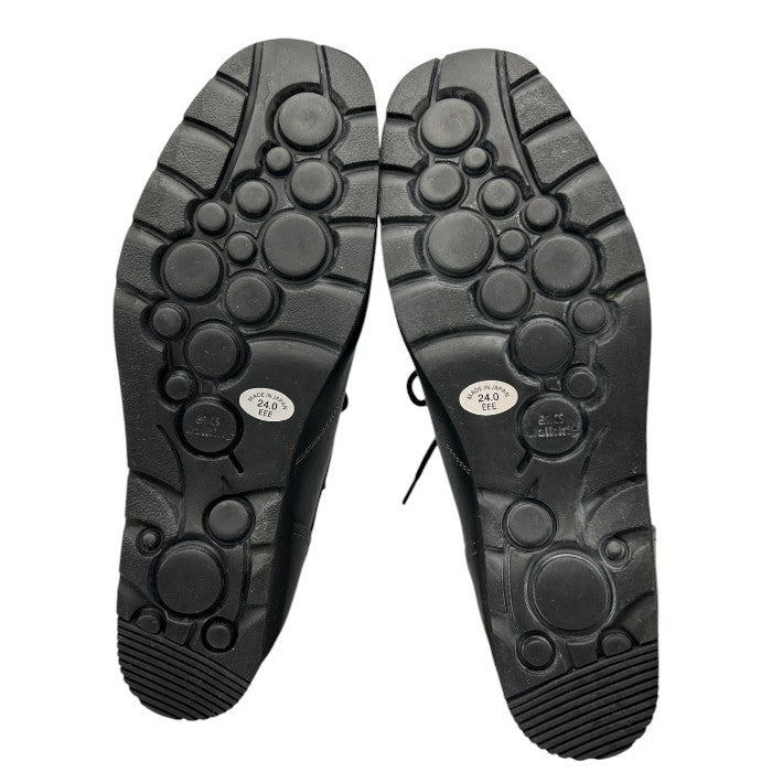 pedala ペダラ ASICS アシックス WP677F スニーカー 24.0cm レザー レディース 靴 シューズ ブラック 中古 W４