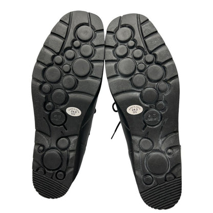 pedala ペダラ ASICS アシックス WP677F スニーカー 24.0cm レザー レディース 靴 シューズ ブラック 中古 W４