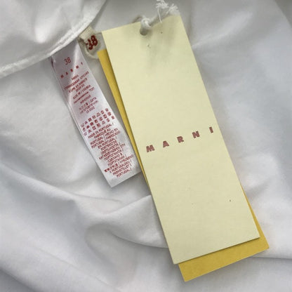 MARNI マルニ スキッパーシャツ レディース 七分袖 オーガニックコットン ロゴ刺繍 プルオーバー ホワイト 38サイズ TTMA0226A0 中古 T1
