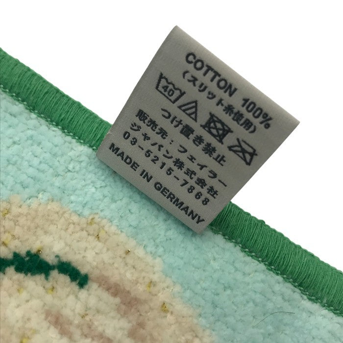 FEILER フェイラー ハンカチ2枚セット マドモワゼルローズ/マイフェイバリットグリーン シュニール織 タオル 綿100% ペールピンク/ペールグリーン 中古 T1