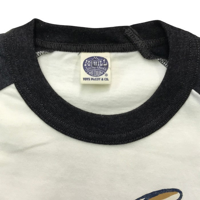 TOYS McCOY トイズマッコイ Tシャツ メンズ コットン 半袖 ラグラン プリント オフホワイト/グレー Mサイズ 中古 T1
