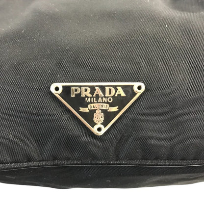 PRADA プラダ コインケース ユニセックス がま口 テスート ナイロン 三角プレート 小銭入れ 2コンパートメント ブラック 中古 T1