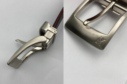 BURBERRY BLACK LABEL バーバリーブラックレーベル バックル レザーベルト メンズ 中古 D4
