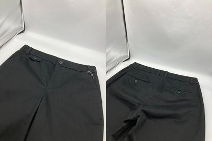 human woman ヒューマンウーマン サテンストレッチ スリムパンツ 077-2230107 サイズL ブラック 中古 D4