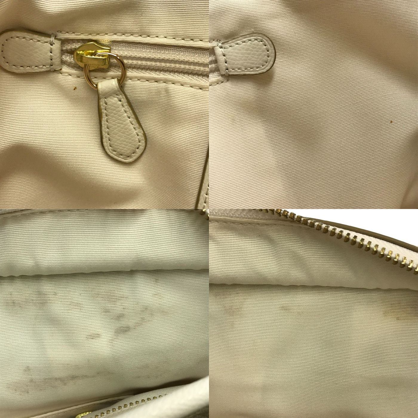 COACH コーチ トートバッグ レディース PVCシグネチャー ジップ ショルダー 通勤 ライトカーキ/ホワイト F34104 中古 T1