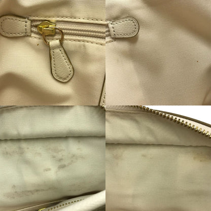 COACH コーチ トートバッグ レディース PVCシグネチャー ジップ ショルダー 通勤 ライトカーキ/ホワイト F34104 中古 T1