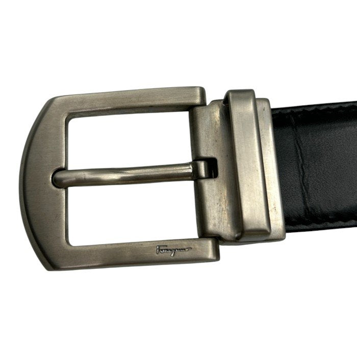 Salvatore Ferragamo サルヴァトーレ フェラガモ リバーシブル ベルト レザー メンズ シンプル ブラック ブラウン 中古 W４
