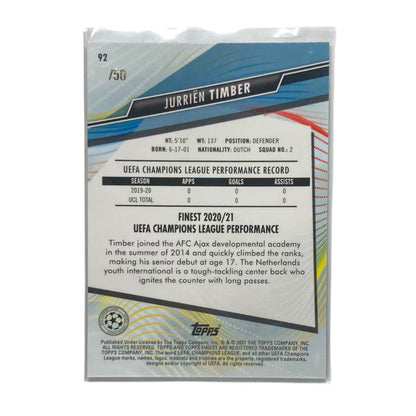 TOPPS サッカーカード FINEST JURRIEN TIMBER AJAX /50 #92 中古 IT2