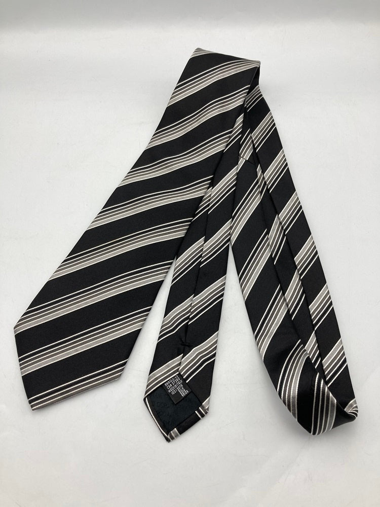 GIORGIO ARMANI ジョルジオアルマーニ シルク100％ ネクタイ レジメンタル 中古 D4