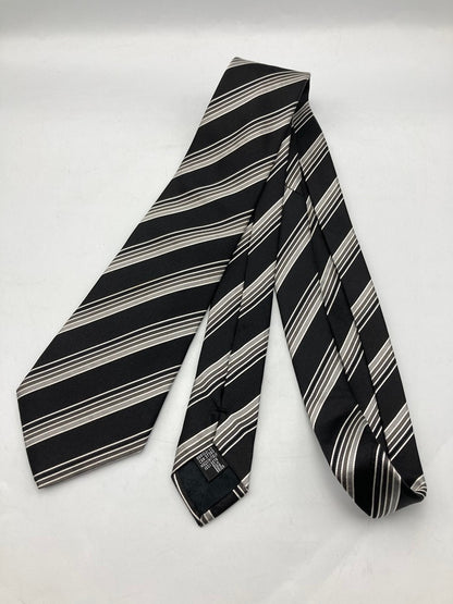 GIORGIO ARMANI ジョルジオアルマーニ シルク100％ ネクタイ レジメンタル 中古 D4