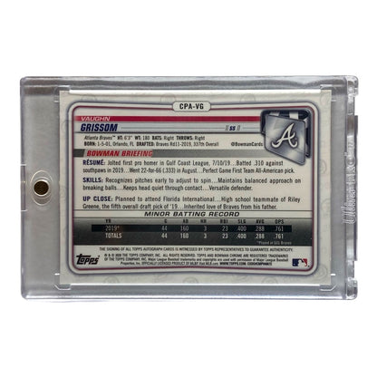 TOPPS MLBカード BOWMAN CHROME 1ST VAUGHN GRISSOM BRAVES #CPA-VG 中古 IT2