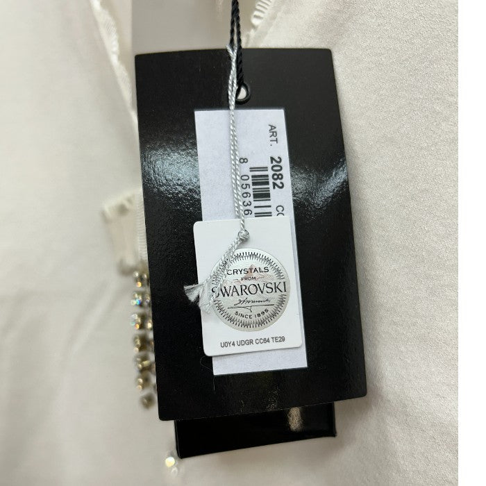 未使用品 Blumarine ブルマリン スワロフスキーボタン カーディガン WL0213316 38 トップス ホワイト レディース おしゃれ 秋 冬 中古 W４