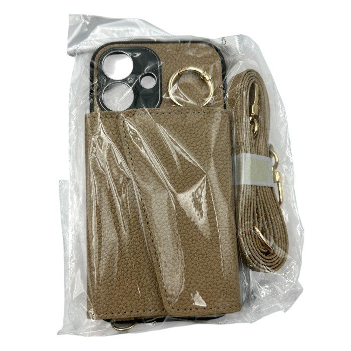 iPhone16 ショルダー付き レザー調 スマホケース ベージュ ブラック 水色 アイフォン16 スマホショルダー レディース かわいい 中古 W４