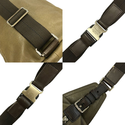 COACH コーチ トンプソン ボディバッグ メンズ パンチング レザー スリングバッグ カーキ 70716 中古 T1