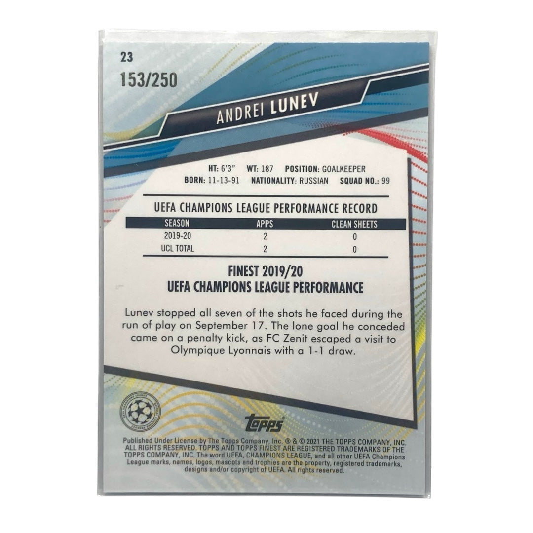 TOPPS サッカーカード FINEST ANDREI LUNEV ZENIT /250 #23 中古 IT2