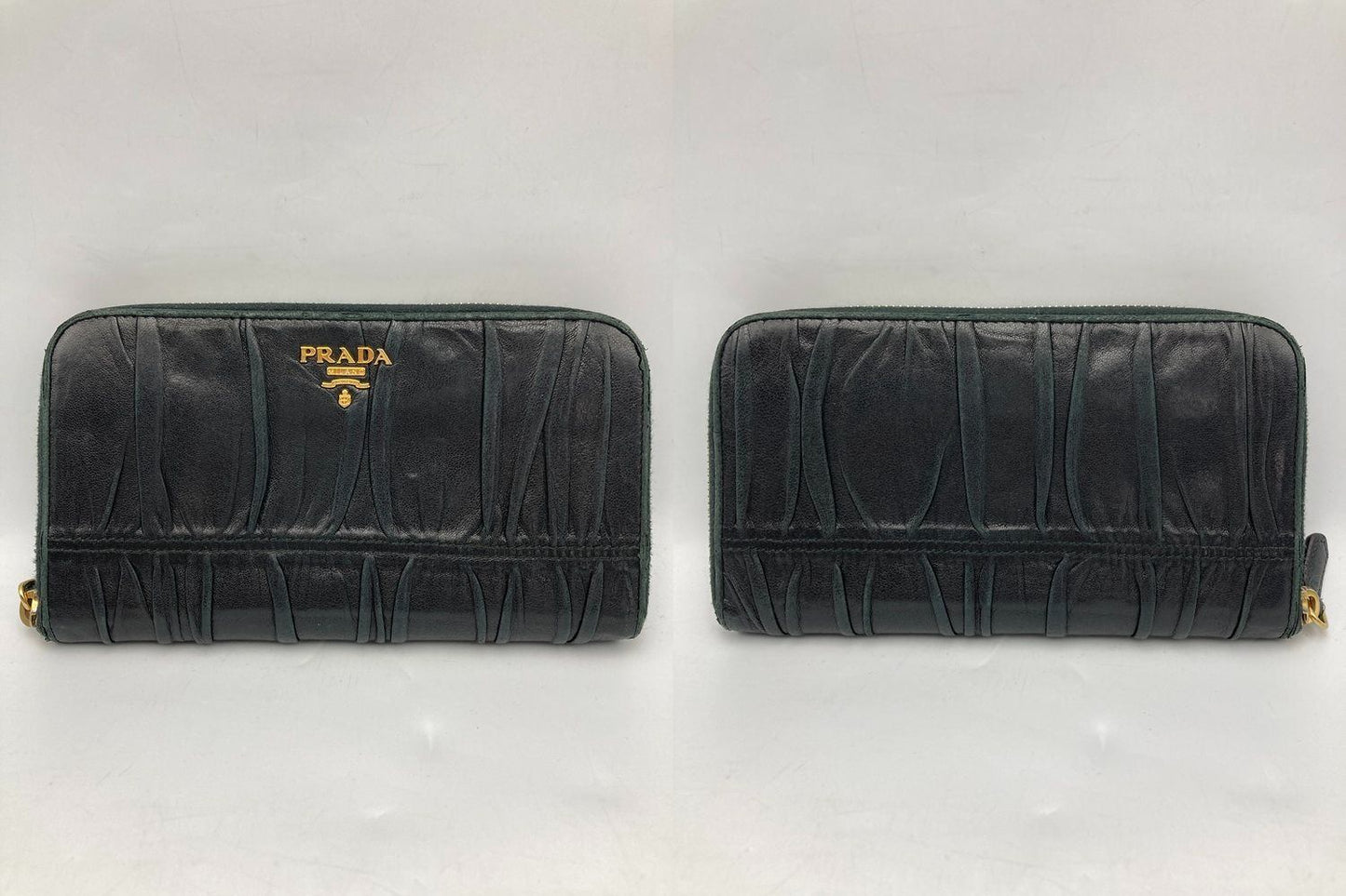 PRADA プラダ ナッパゴーフル ラウンドファスナー長財布 中古 D4