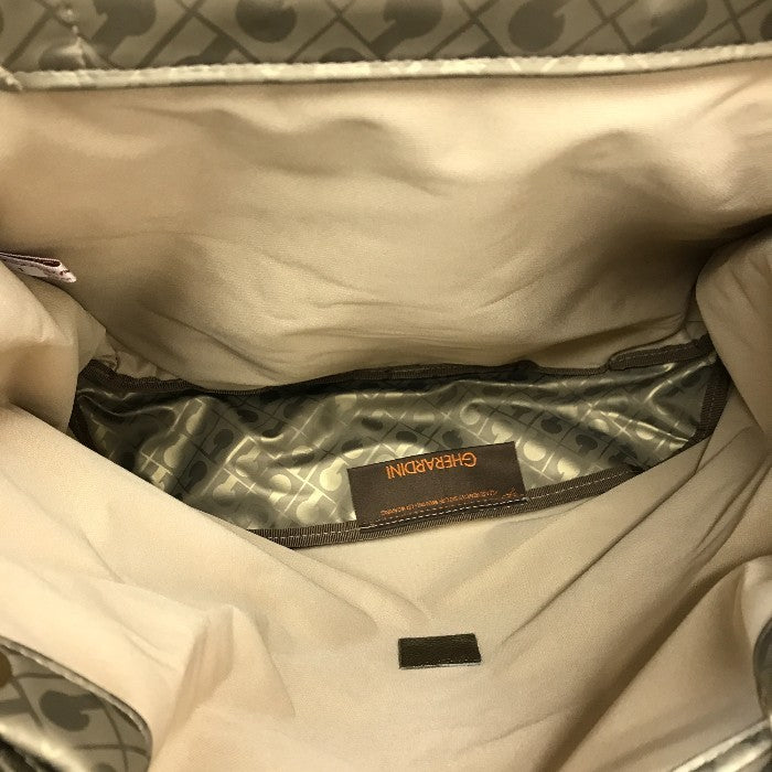 GHERARDINI ゲラルディーニ リュック レディース バックパック マグネット開閉 メタリック ベージュ 中古 T1
