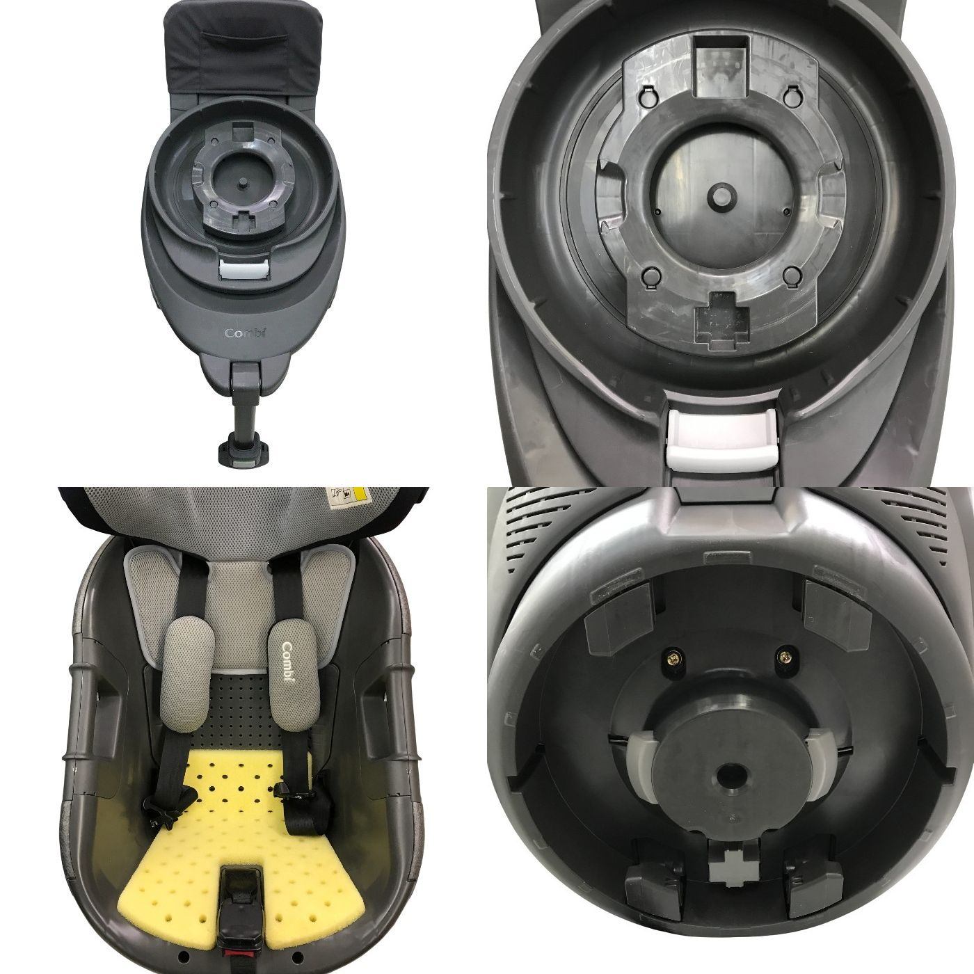 Combi コンビ ホワイトレーベル THE S ISOFIX エッグショック チャイルドシート R129適合 360°回転 セパレート ネイビー ZB-690 (NB) 中古 T1