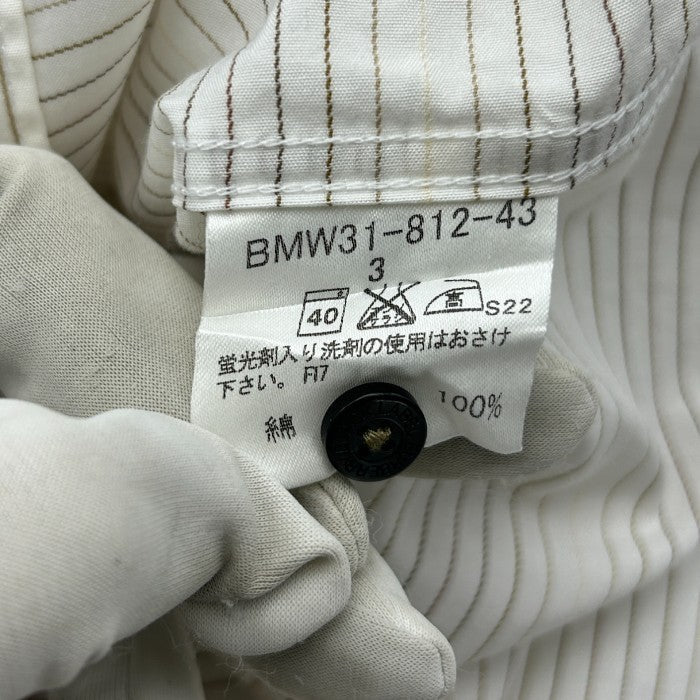 BURBERRY バーバリー BLACK LABEL ブラックレーベル ストライプ 半袖シャツ メンズ BMW31-812-43 3 トップス ポロシャツ 夏 中古 W４