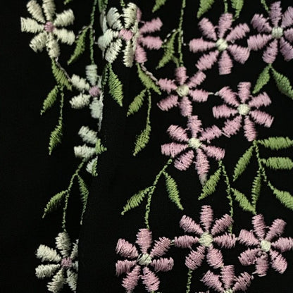 TOCCA トッカ ワンピース レディース 春夏 ノースリーブ 膝丈 花柄 総柄 ドレス 刺繍 ブラック OPTOKA0902 中古 T1