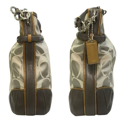 COACH コーチ シグネチャー ショルダーバッグ レディース レザー ハンドバッグ グレー 16408 中古 T1