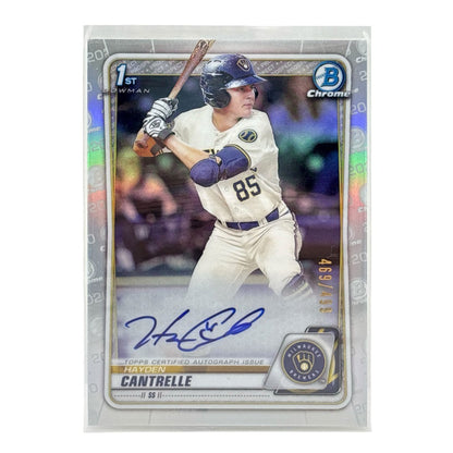TOPPS MLBカード BOWMAN CHROME 1ST HAYDEN CANTRELLE MILWAUKEE BREWERS /499 #CDA-HCA 中古 IT1