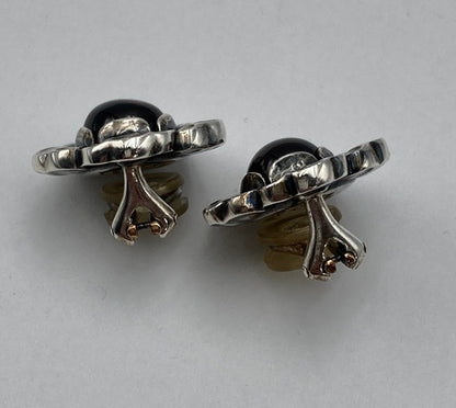 GEORG JENSEN ジョージジェンセン 2002年 ヘリテージ イヤーイヤリング SV925 ガーネット 中古 D4