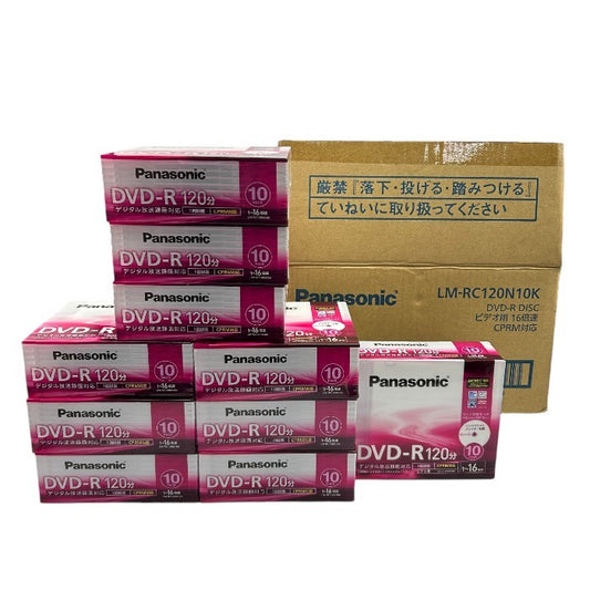 未使用品 Panasonic パナソニック 録画用4.7GB 片面120分 1～16倍速 DVDーR ディスク 10枚入り LM-RC120N 10パックセット 生産終了品 デジタル放送録画 中古 W４