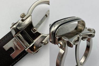 MONT BLANC  モンブラン バックル レザーベルト メンズ 中古 D4