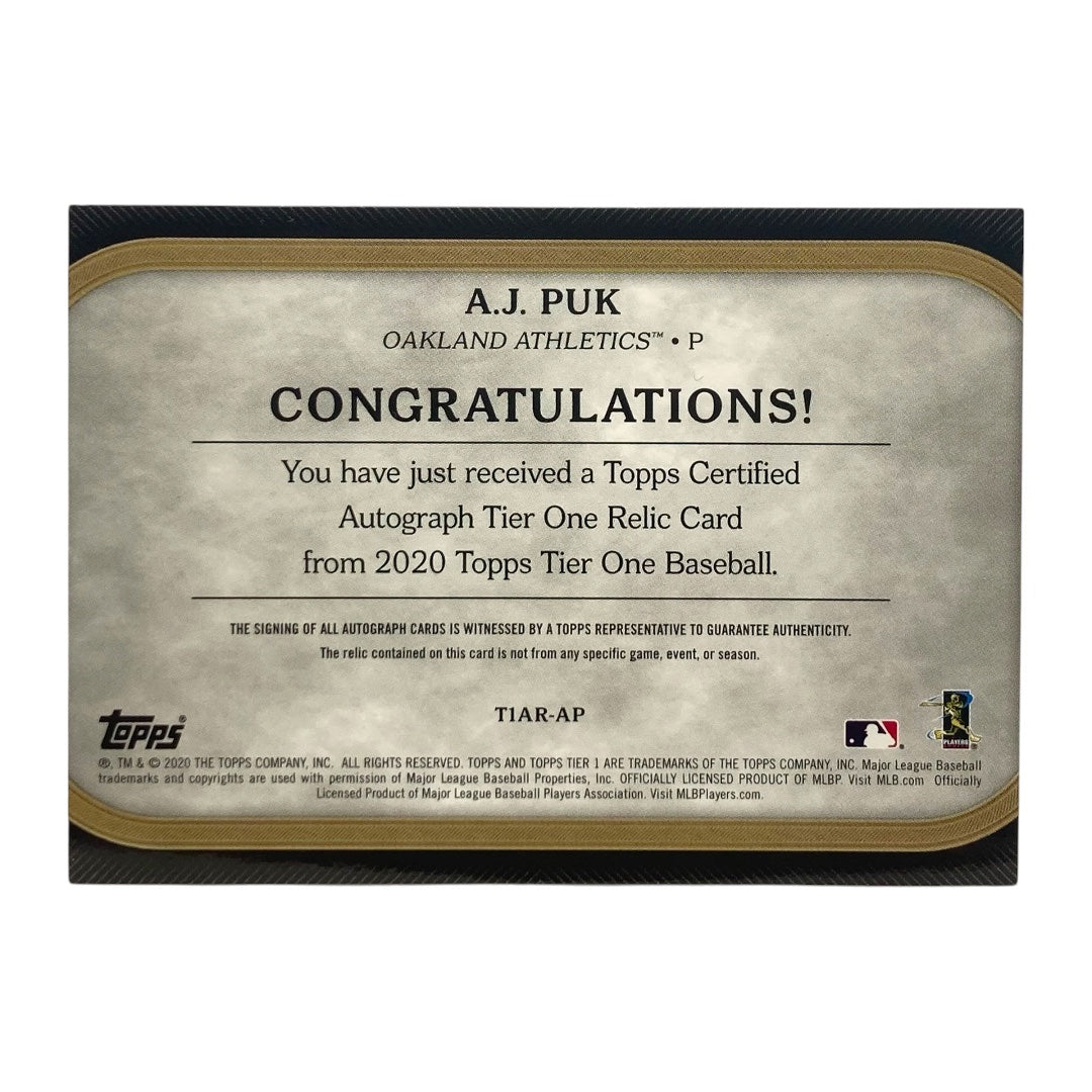 TOPPS MLBカード TIER ONE A.J. PUK ATHLETICS 17/90 #T1AR-AP 中古 IT2