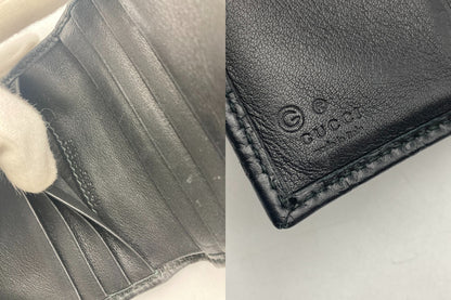 GUCCI グッチ マイクログッチシマ レザー 2つ折り財布 510318 中古 D4