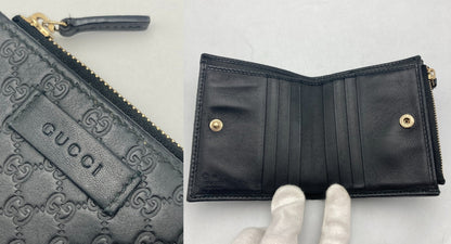 GUCCI グッチ マイクログッチシマ レザー 2つ折り財布 510318 中古 D4