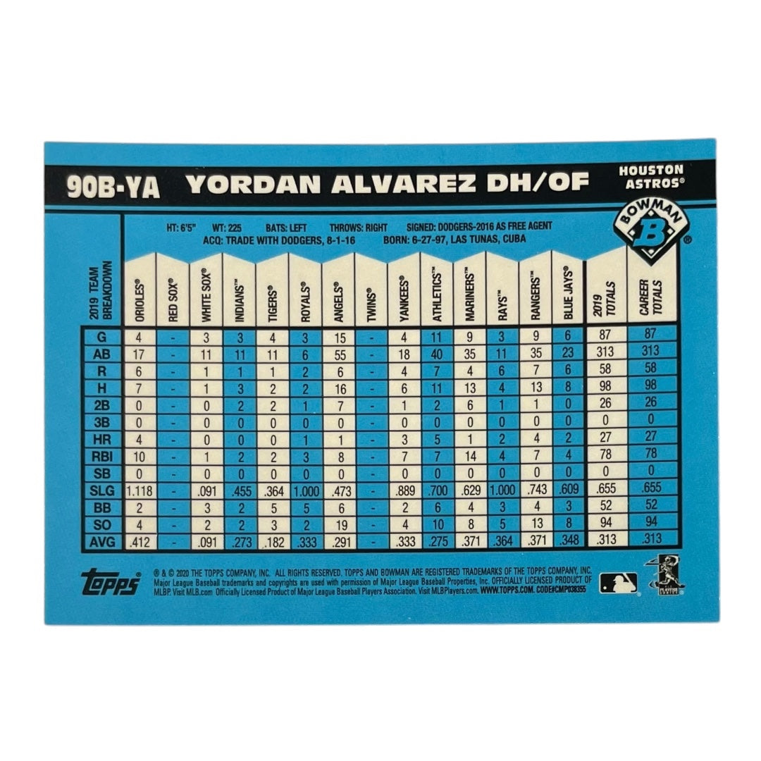 TOPPS MLBカード BOWMAN YORDAN ALVAREZ ASTROS #90B-YA 中古 IT2