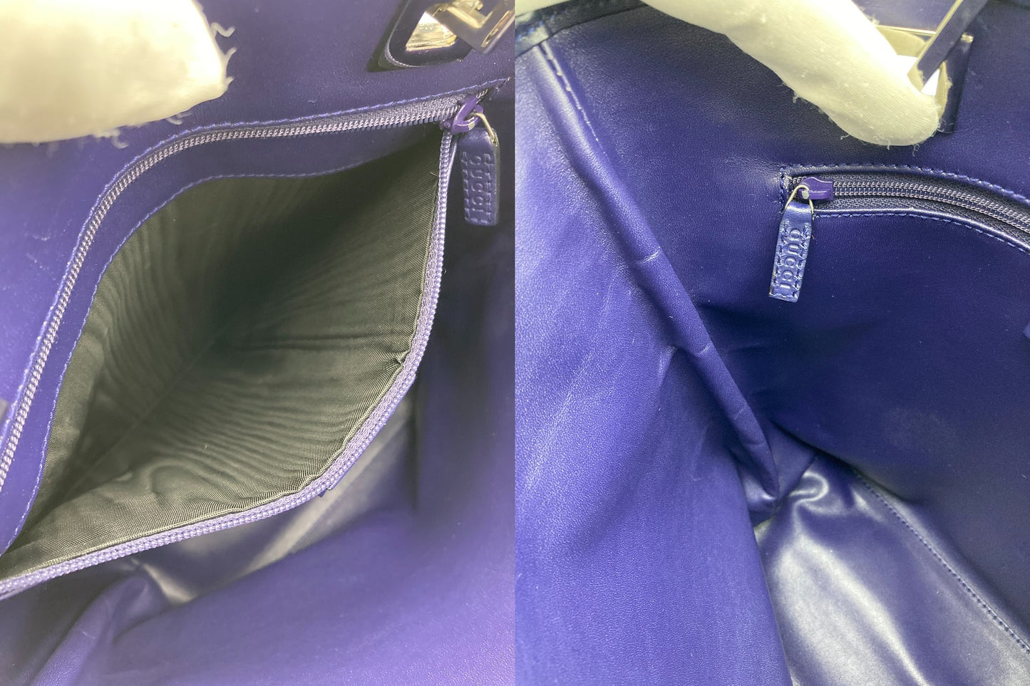 GUCCI グッチ サテン トートバッグ 002・1099 ブルー 中古 D4