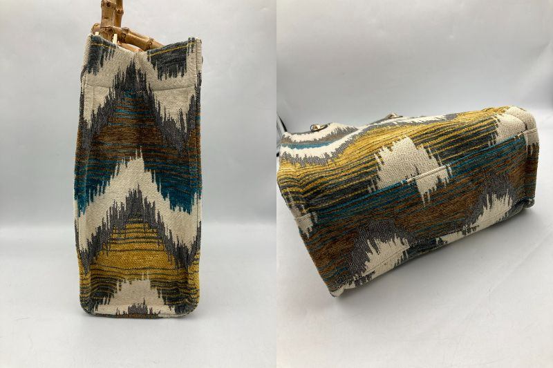 HASHIBAMI ハシバミ ジャガード バンブートート ミニ 中古 D4