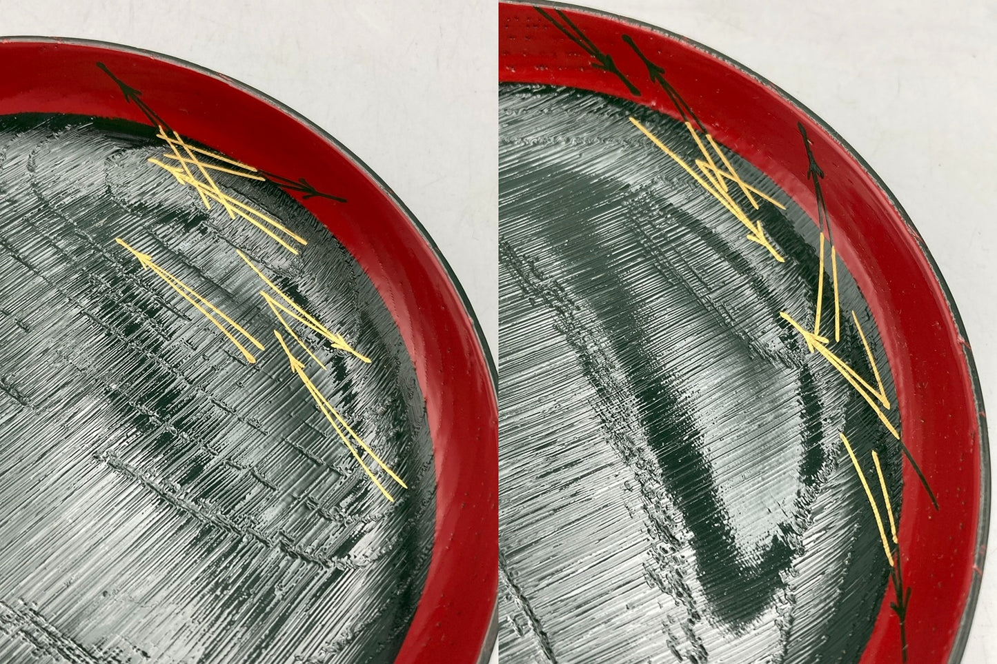 塗師 龍斎 木製 松葉 銘々皿 5客 中古 D4
