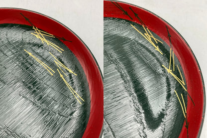 塗師 龍斎 木製 松葉 銘々皿 5客 中古 D4