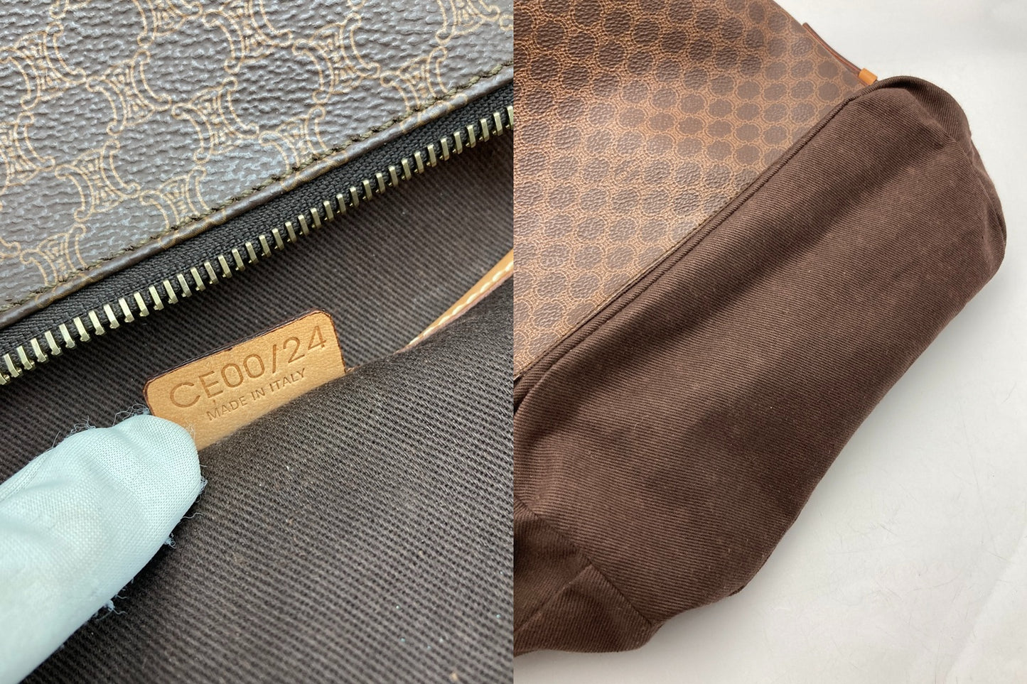 CELINE セリーヌ マカダム ワンショルダー ハンドバッグ 中古 D4