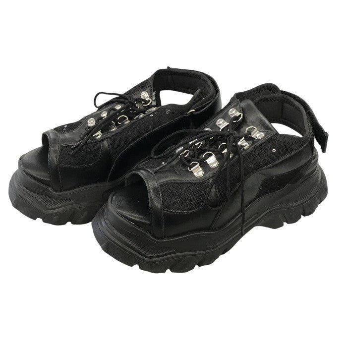 HARE サンダル レディース 夏 レザー ラメ メッシュ ブラック Lサイズ 中古 M1