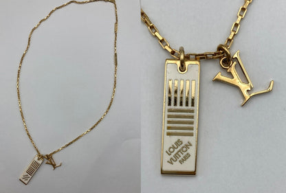 LOUIS VUITTON ルイヴィトン コリエダミエ ホワイト ネックレス M69472 中古 D4