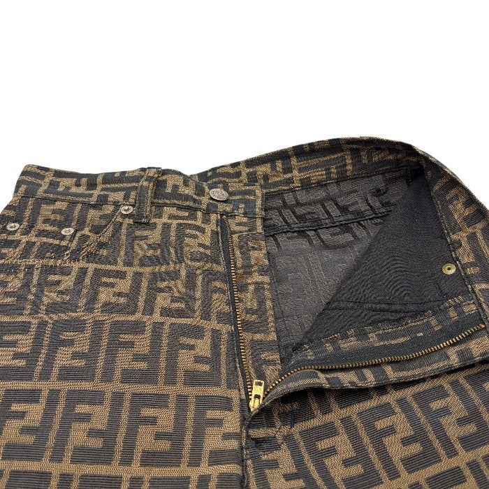 FENDI フェンディ ズッカ パンツ レディース 27インチ ボトムス 総柄 ブランド ストレート 中古 W４