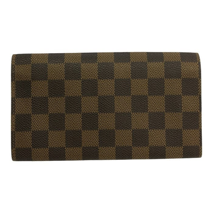 LOUIS VUITTON ルイヴィトン ダミエ エベヌ ポルトフォイユサラ 長財布 2つ折り 旧型 ブラウン N61734 中古 T1